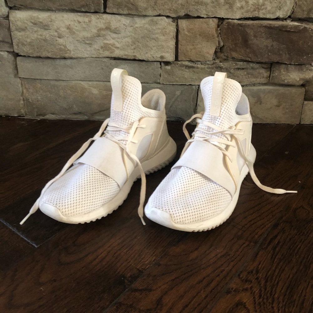 White adidas Tubular sneakers